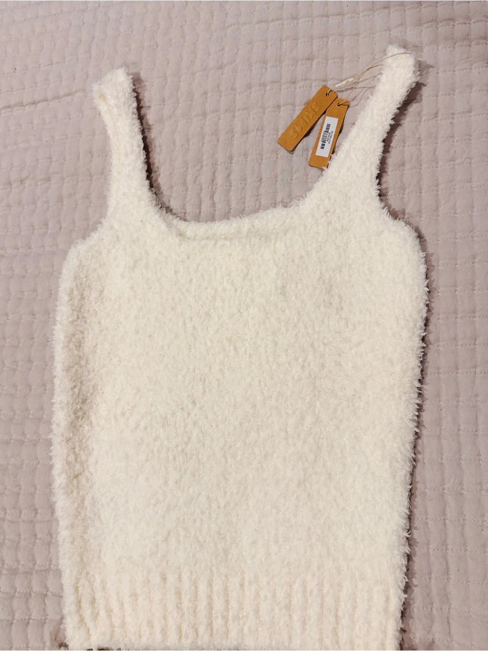 SKIMS Cream Cozy Knit Tank, Wide-Leg Pants set